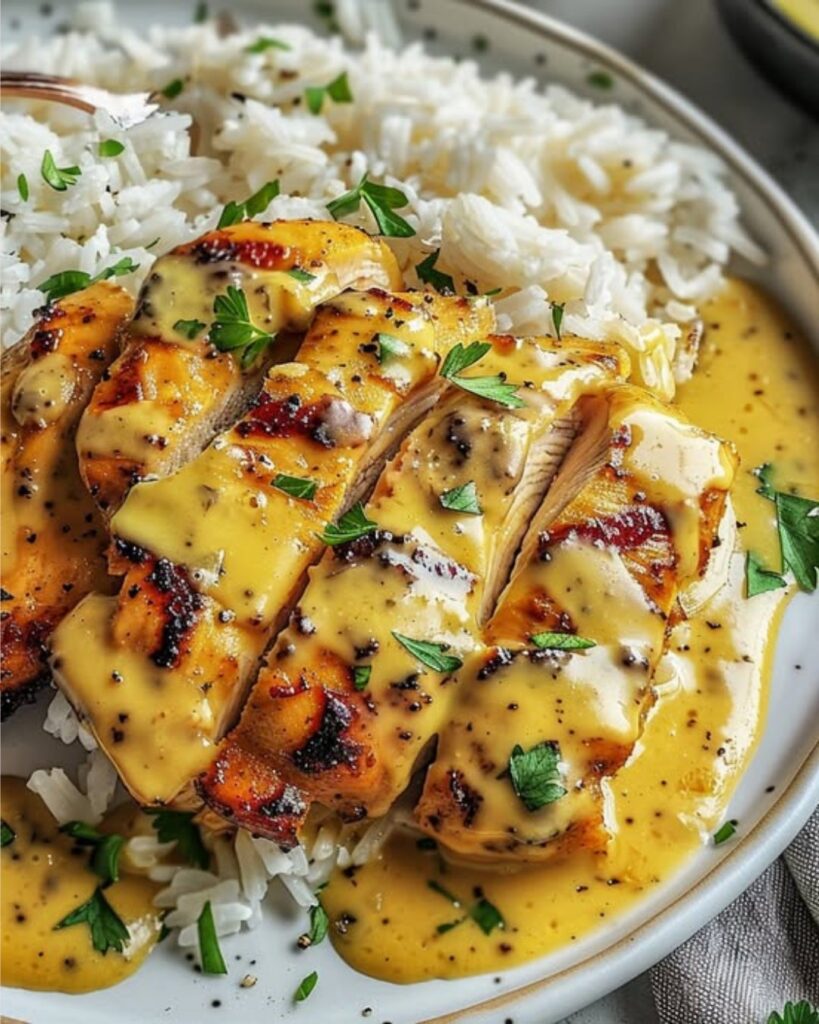 🍯 Zartes Honig-Senf-Hähnchen mit Reis 🍚 – Oma Maria Rezepte 🍯 Zartes Honig-Senf-Hähnchen mit Reis 🍚 – Oma Maria Rezepte