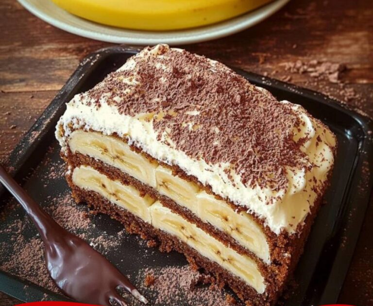 Saftiger Bananenkuchen mit Mascarpone-Füllung 🍌🍫 – Oma Maria Rezepte