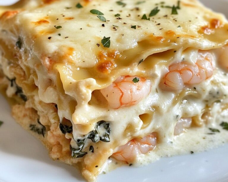 🦐 Garnelen-Lasagne mit weißer Sauce und Käse 🧀 – Oma Maria Rezepte 🦐 Garnelen-Lasagne mit weißer Sauce und Käse 🧀 – Oma Maria Rezepte