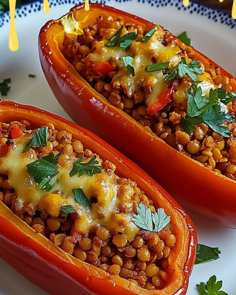 Gefüllte Spitzpaprika mit roten Linsen &amp; Feta – Ein gesundes und ...