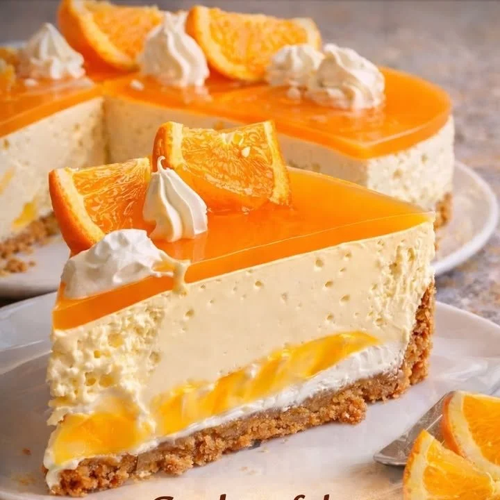 Orangen Schmandkuchen mit frischen Orangen und cremigem Schmand