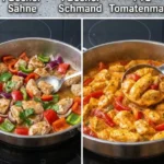 Leckeres Paprika-Hähnchen mit cremiger Sahne-Soße