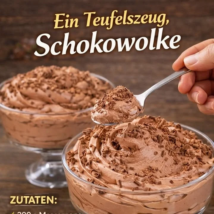 Schokowolke mit Mascarpone – ein köstliches Schokoladendessert.