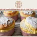 Fluffige Quark-Pudding-Muffins frisch aus dem Ofen, ideal für einen Snack.
