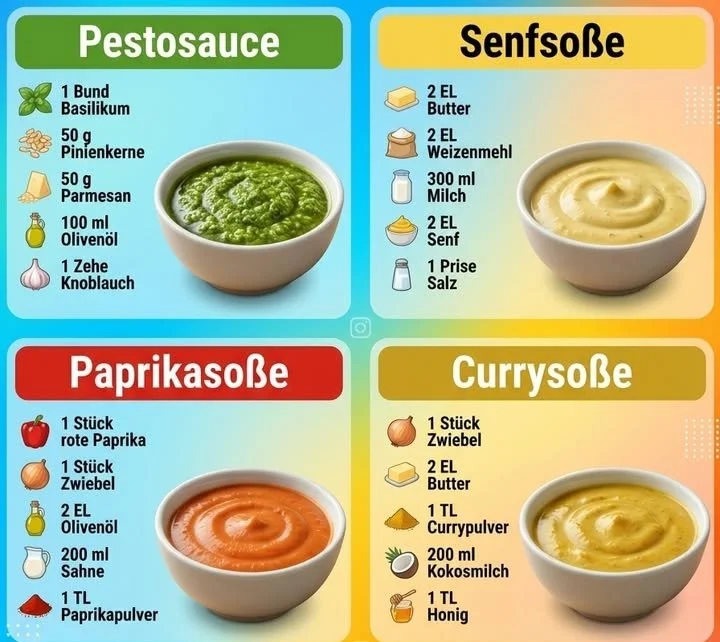 Sechs einfache Sauce-Rezepte für verschiedene Gerichte