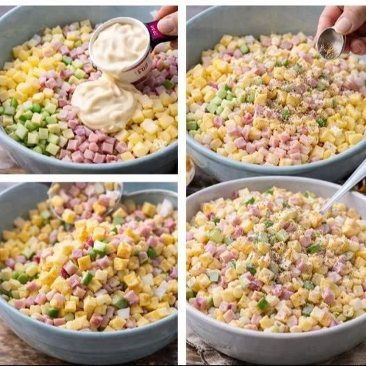 Gesunde Fitness Salate für das Abnehmen in 7 Tassen serviert.