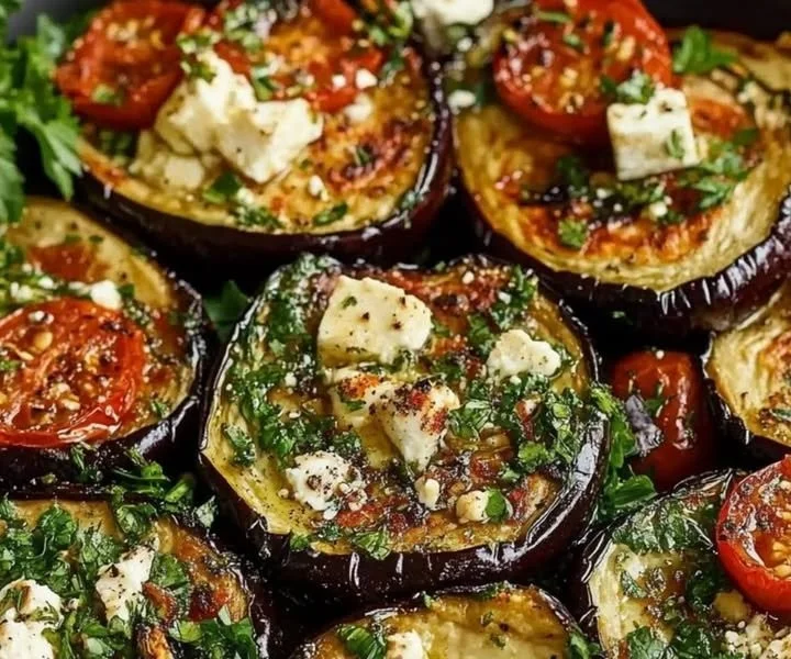 Auberginen mit Feta und Tomaten aus dem Ofen