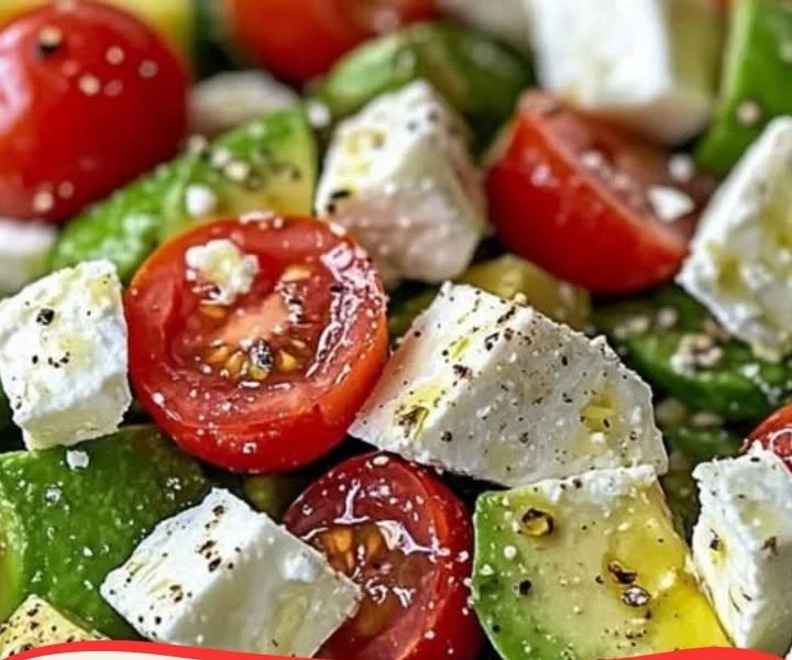 Frischer Avocado-Feta-Salat mit gesunden Zutaten