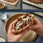 Leckere Backpapier-Döner auf einem Grill vorbereitet