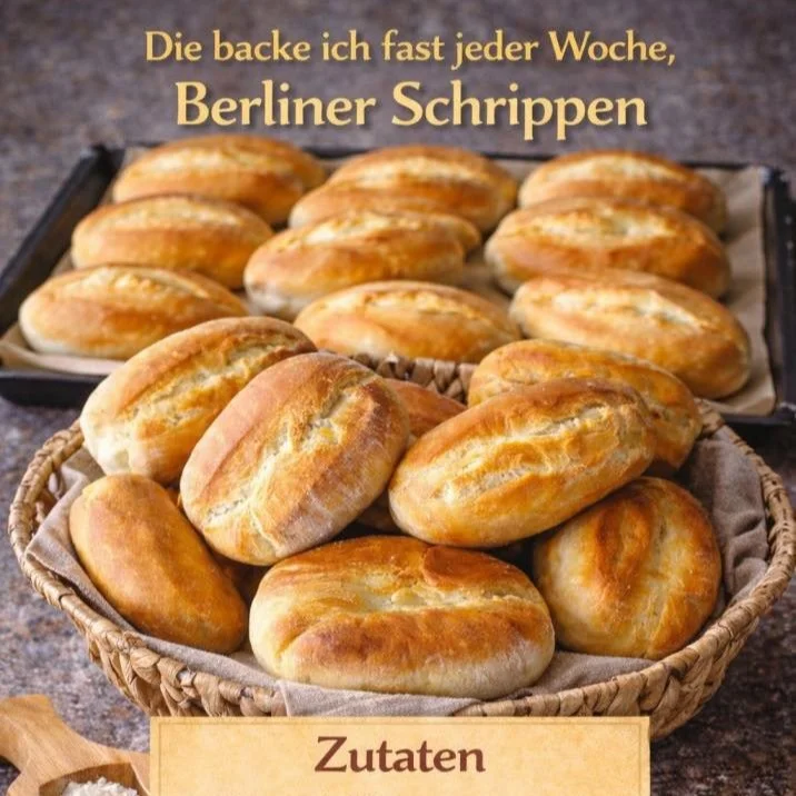 Frische Berliner Schrippen mit goldener Kruste und fluffigem Inneren