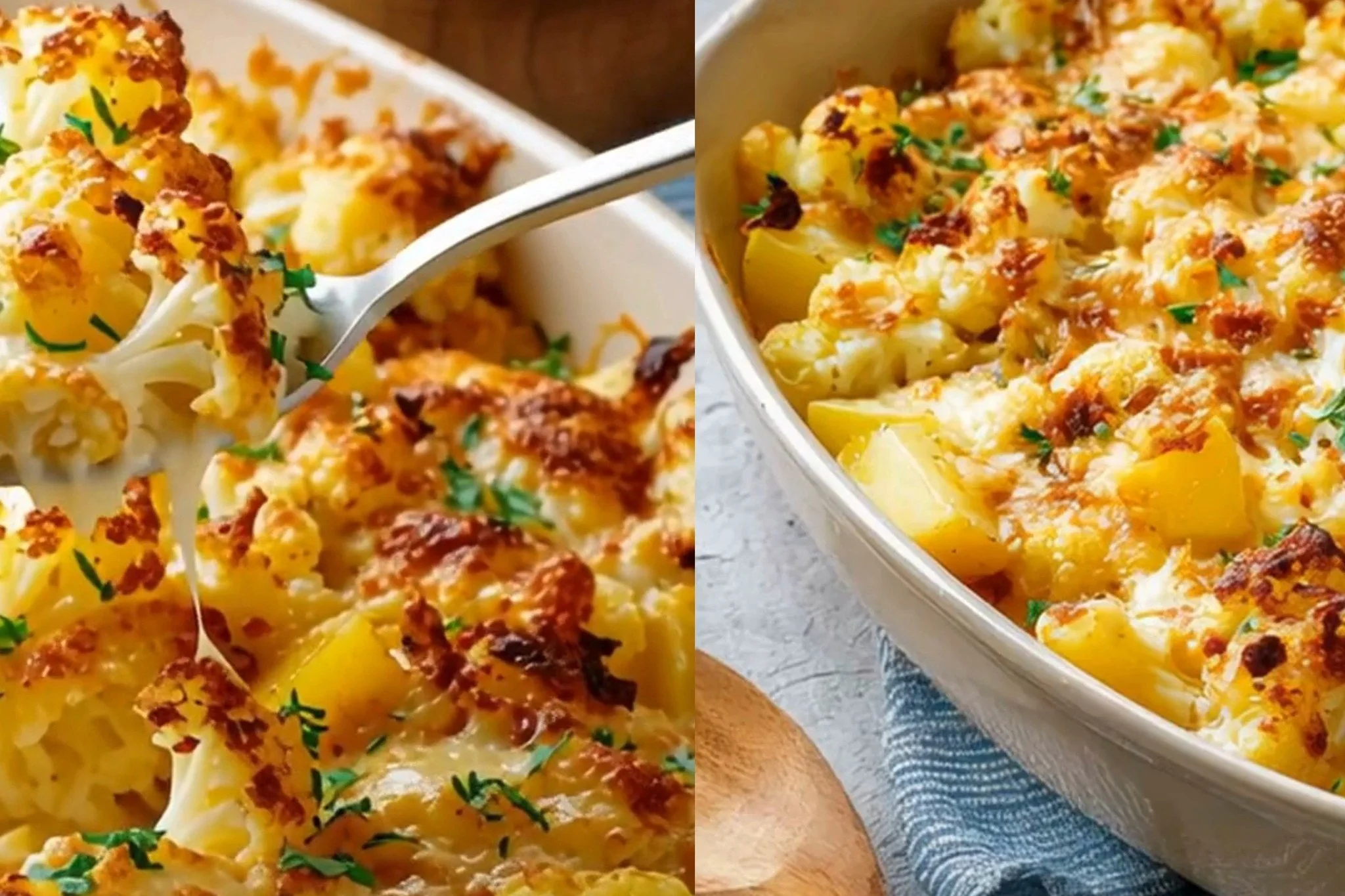 Leckerer Blumenkohl-Kartoffel-Auflauf aus frischen Zutaten