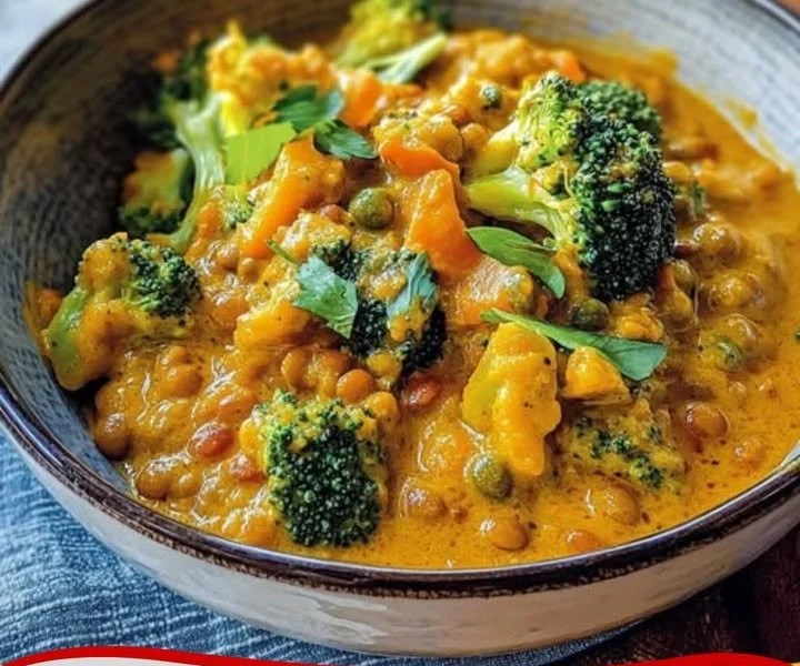 Brokkolicurry mit roten Linsen