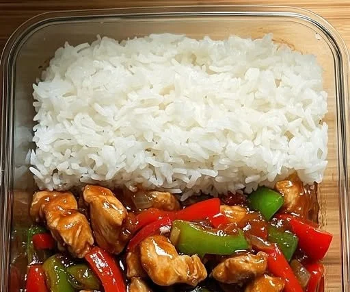 Chinesische Hähnchen Gemüsepfanne mit frischem Gemüse und saftigem Hähnchenfleisch.