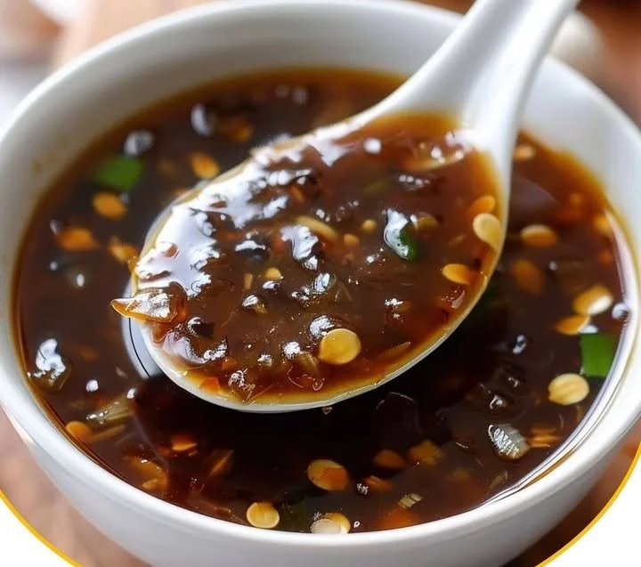 Schüssel mit chinesischer Knoblauchsauce, perfekt für verschiedene Gerichte.