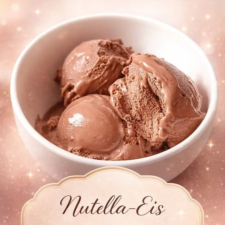 Cremiges Nutella-Eis mit 3 Zutaten in einer Schüssel