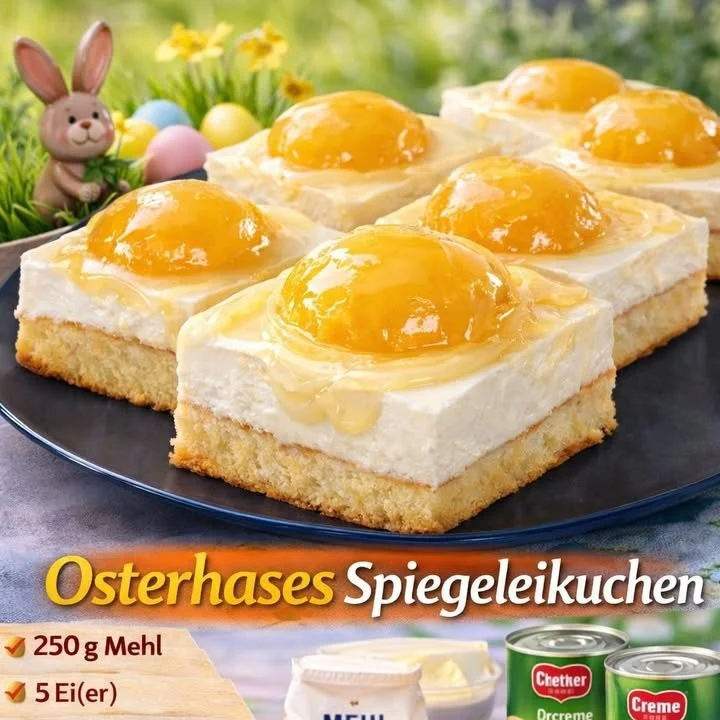Ein köstlicher Osterkuchen mit bunten Ostereiern und Frühlingsdekor.