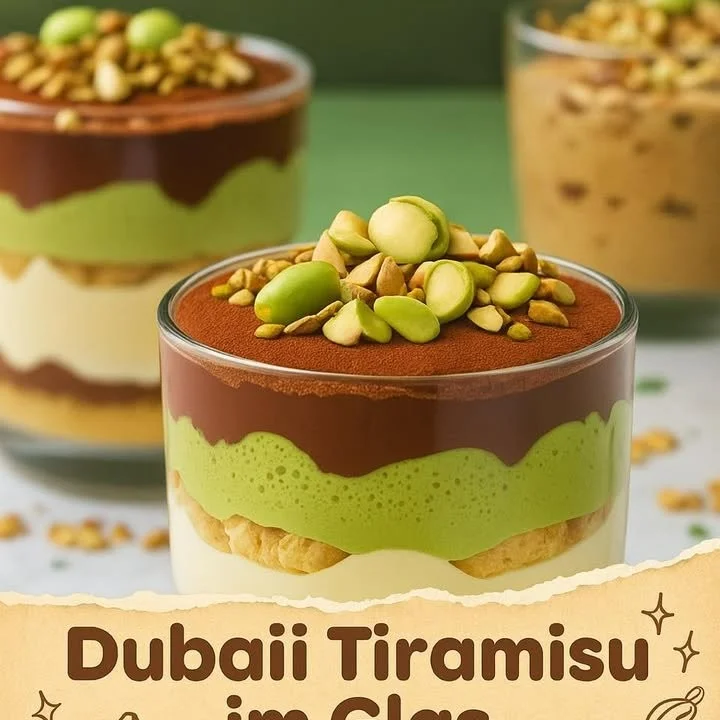 Dubaii Tiramisu im Glas: köstliches Dessert mit Kaffee und Mascarpone