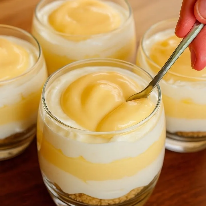 Eierlikör Tiramisu mit cremiger Schicht und Kakao-Belag auf einem Teller