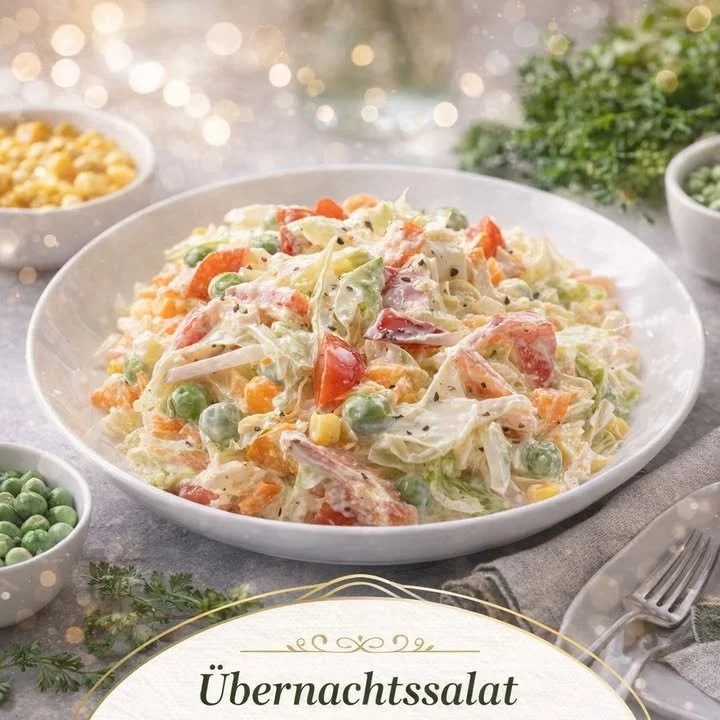 Verschiedene einfache Salate in einer Schüssel serviert.