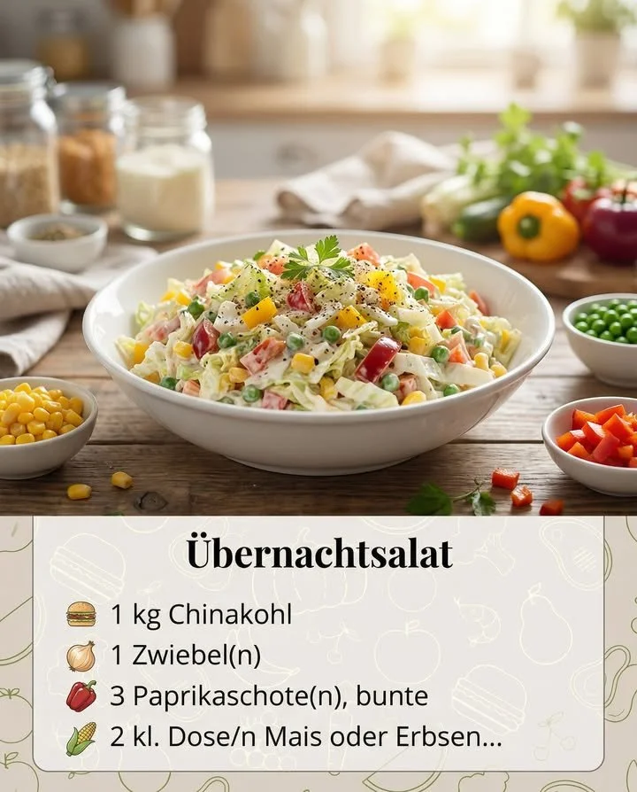 Rezept für einen einfachen Salat mit frischen Zutaten