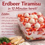 Erdbeer Raffaello Tiramisu Dessert mit frischen Erdbeeren und Raffaello-Kokosnüssen