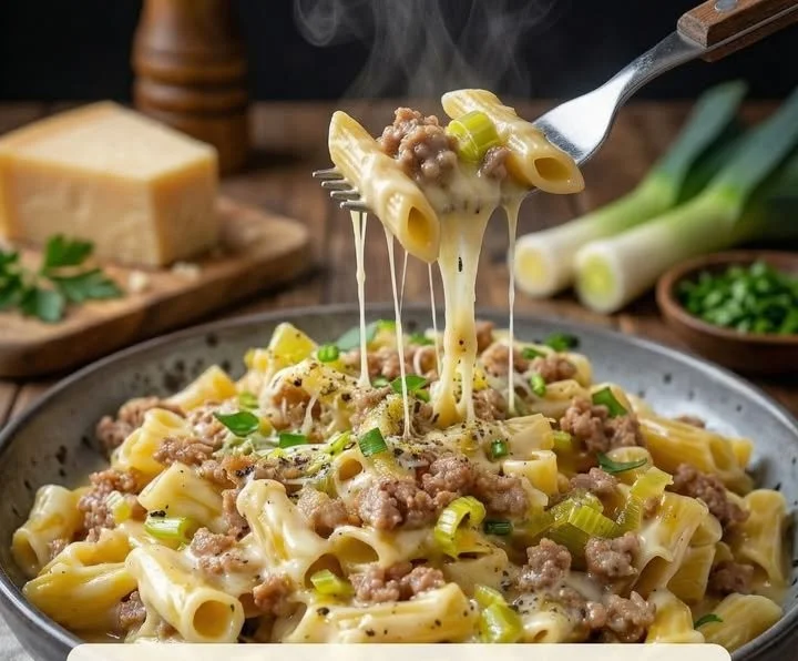 Cremige Nudelgerichte auf einem Teller - wunderbar sämiges Wohlfühlessen