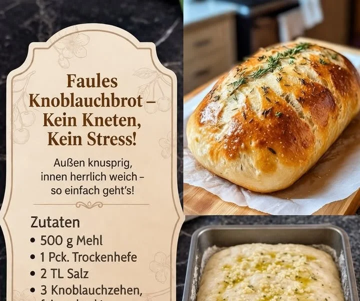 Faules Knoblauchbrot Rezept mit frischem Knoblauch und würziger Butter