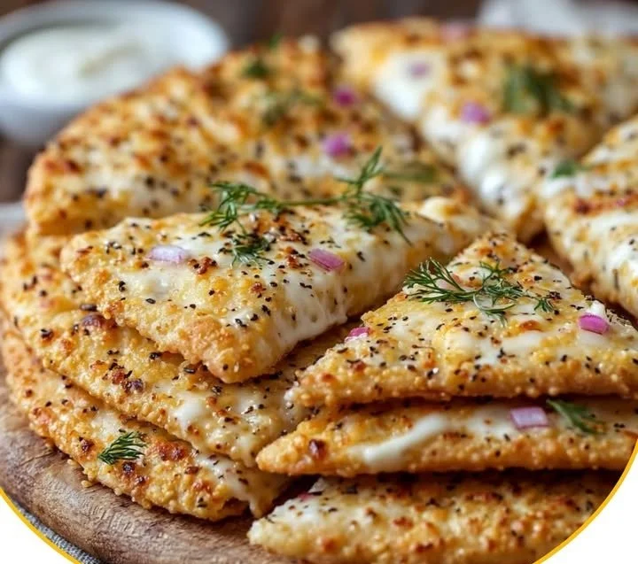 Fluffige Haferflocken-Joghurt-Fladen auf einem Teller serviert.