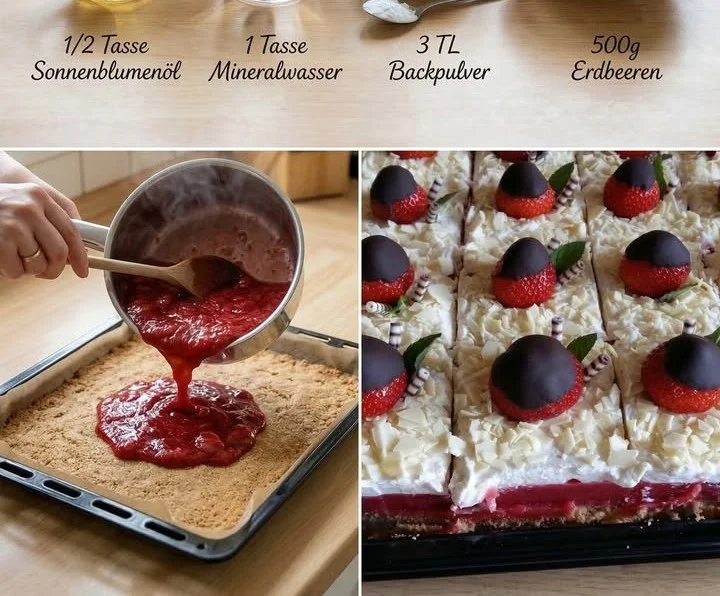 Frau Holle Kuchen mit sahniger Füllung und fruchtigem Belag