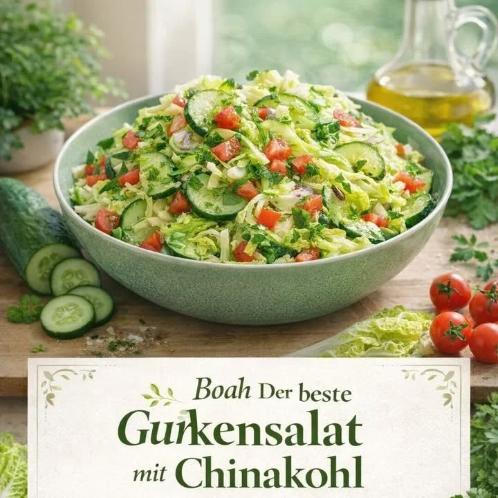 Bunter, frischer Gemüsesalat mit verschiedenen Gemüsesorten und Dressing