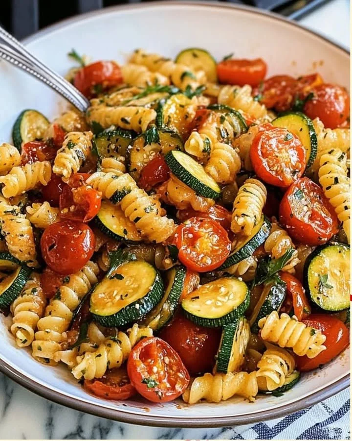 Gesunde Tomaten-Zucchini-Pasta