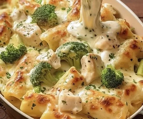 Hähnchen-Brokkoli-Auflauf Alfredo