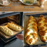 Gebackener Hefezopf mit goldbrauner Kruste und fluffigem Inneren