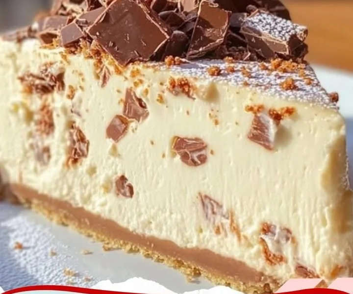 Leckere Kinder Bueno Käsekuchen mit knusprigem Keksboden