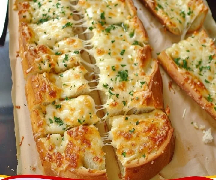 Leckeres Knoblauch-Käse-Brot frisch aus dem Ofen