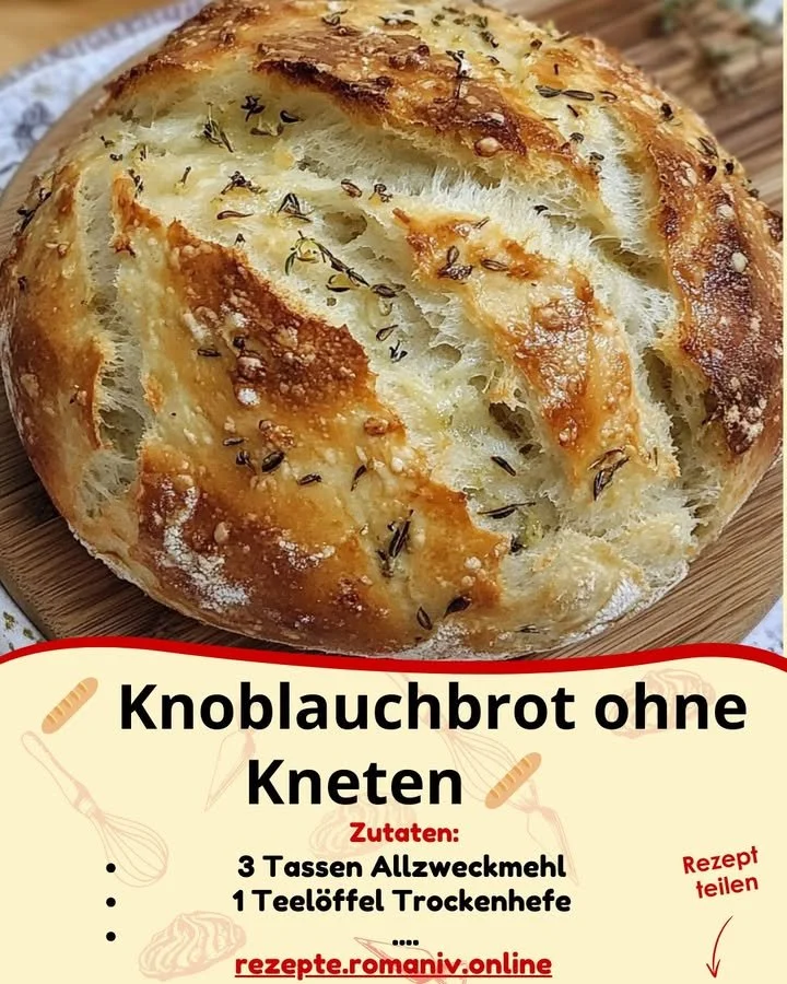 Knoblauchbrot ohne Kneten