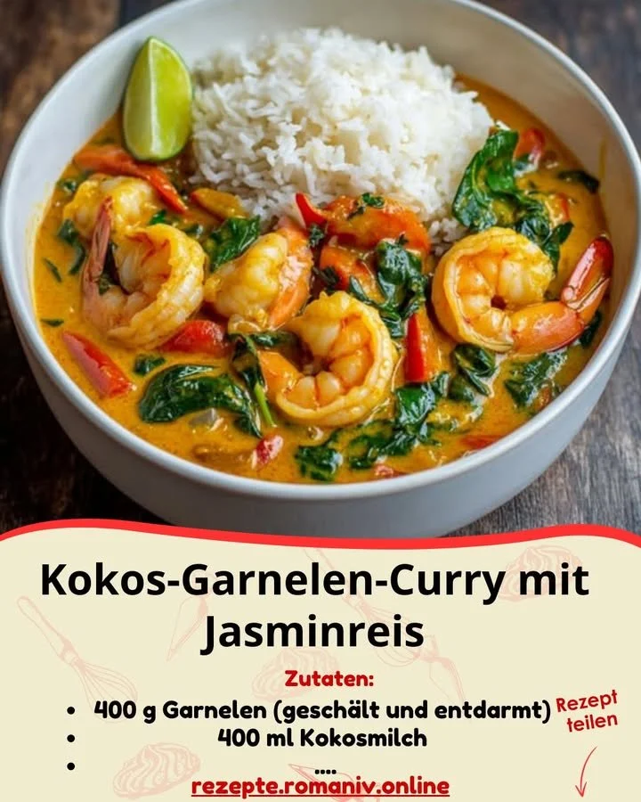 Kokos-Garnelen-Curry mit Jasminreis