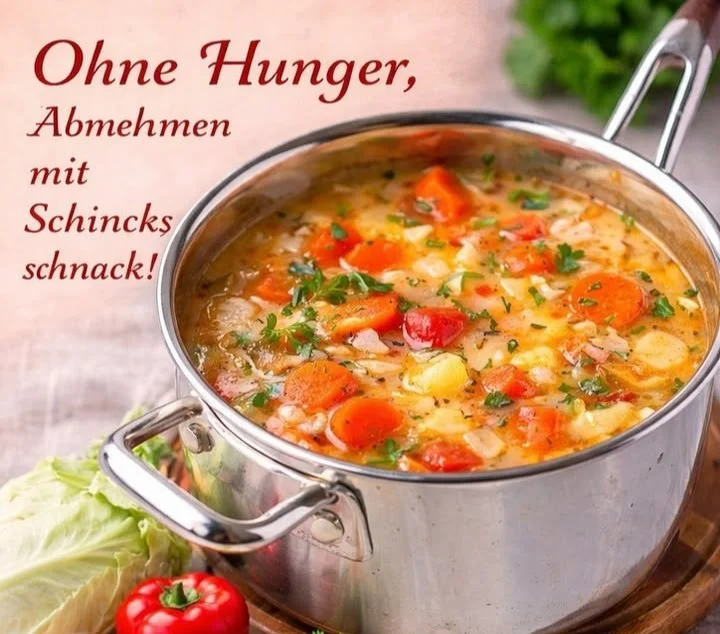 Eine dampfende Schüssel leckerster Suppe auf einem Tisch