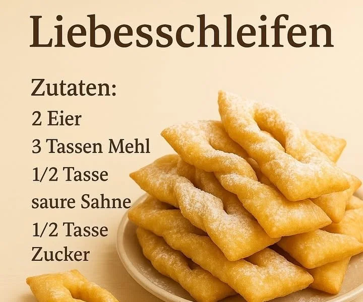 Liebesschleifen (Faworki) - zarte, gebackene Leckerei, perfekt für besondere Anlässe.