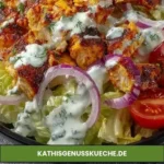 Low Carb Döner Teller ohne Kohlenhydrate mit frischem Gemüse und Fleisch