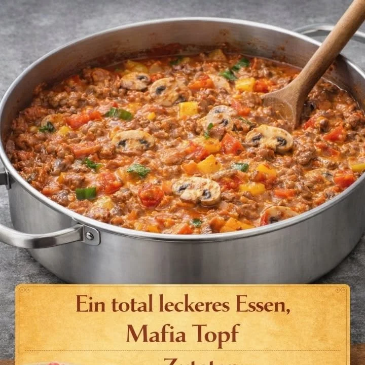 Leckeres Mafia-Topf Gericht, cremig und herzhaft serviert.