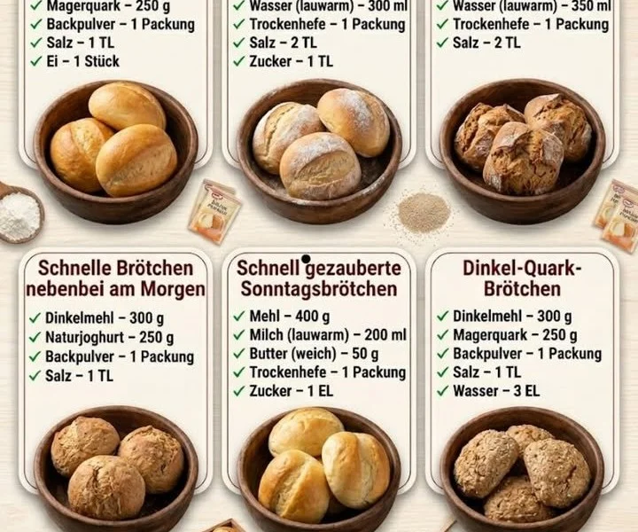 Selbstgemachte Blitz-Brötchen frisch aus dem Ofen