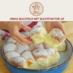 Fluffige Buchteln nach Omas Rezept auf einem Teller serviert.