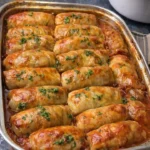 Traditionelle Omas Kohrouladen mit herzhaftem Füllung, serviert auf einem Teller.