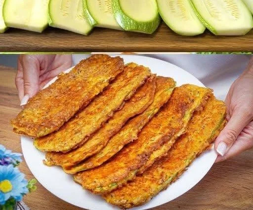 Panierte Zucchini Scheiben mit Parmesan