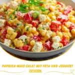 Leckerer Paprika-Mais-Salat mit Feta und Joghurt