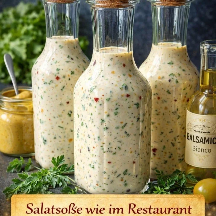 Leckeres Rezept für ein schnelles Dressing, passend zu jedem Salat.