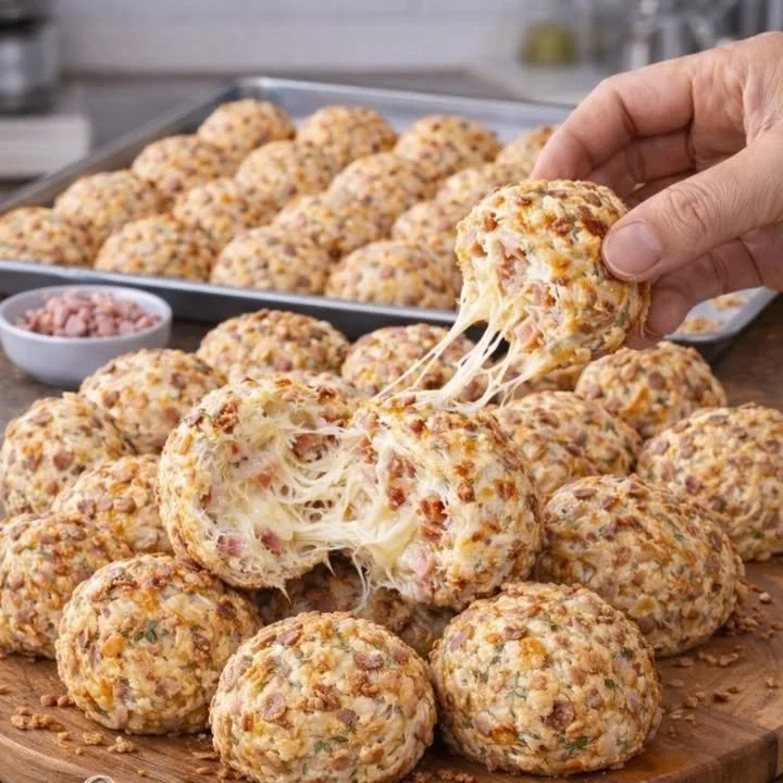 Leckere Pizza-Bällchen auf einem Teller serviert