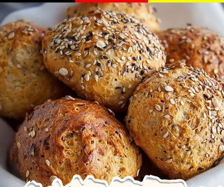 Hausgemachte Protein-Sonntagsbrötchen, ideal für ein gesundes Frühstück.