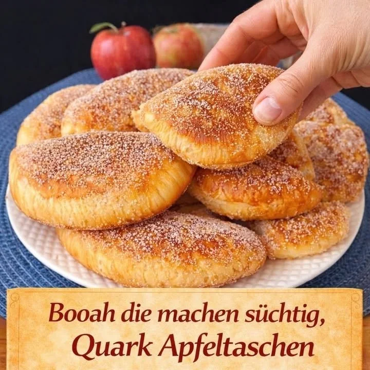 Leckere Quark Apfeltaschen mit Äpfeln und Quarkfüllung